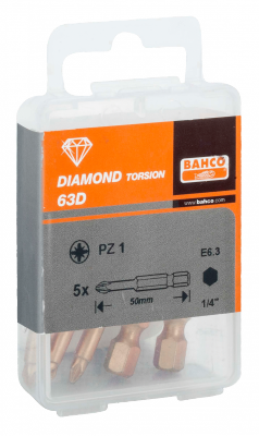 Bit diamentowy 1/4&quot; PZ2x50 mm, 5 szt. BAHCO