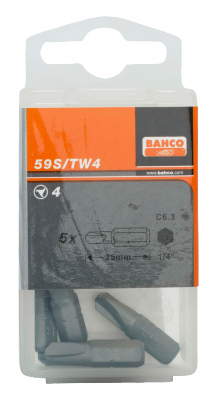 Bit 1/4&quot; do śrub Tri-Wing 4x25 mm, 5 sztuk BAHCO