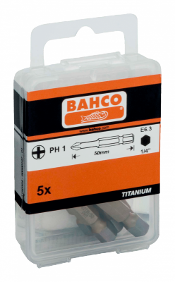 Bit udarowy 1/4&quot; powlekany TIN PH3x50 mm, 5 szt. BAHCO