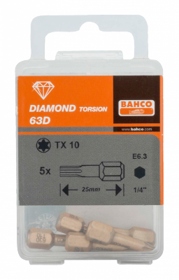 Bit diamentowy 1/4&quot; do śrub TORX T40x25 mm, 5 szt. BAHCO