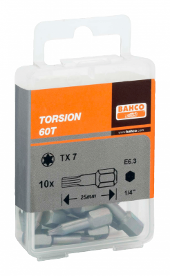 Bit 1/4&quot; Torsion do śrub TORX T27x25 mm, 10 szt. BAHCO