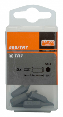 Bit 1/4&quot; do śrub TORX, z otworem TR40x25 mm, 5 szt. BAHCO