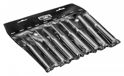 Wybijaki 8-kątne Vanadium extra, zestaw 9 sztuk, 2-10 mm BAHCO