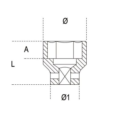 Nasadka udarowa 3/4&quot; 6-kątna 22 mm, 728 Beta