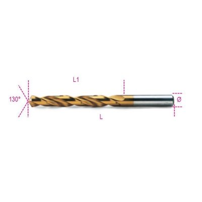 Wiertło kręte cylindryczne szlifowane tytanowane HSS-TiN 4,75 mm DIN338, 414 Beta