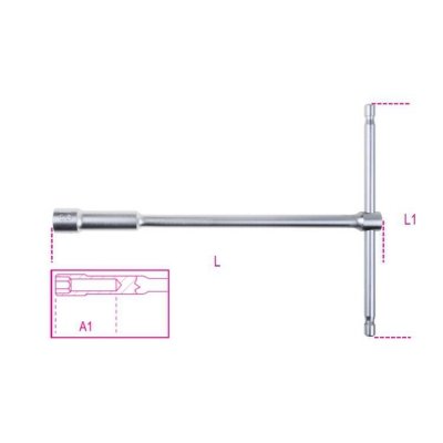 Klucz nasadowy typu T 6-kątny 12 mm, z głęboką nasadką, dł. 240 mm, 949 Beta