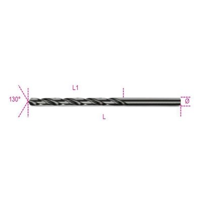 Wiertło kręte cylindryczne szlifowane HSS 5,00 mm DIN340, 412L Beta
