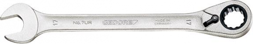 Klucz płaski 16mm, z przełączaną grzechotką pierścieniową, GEDORE