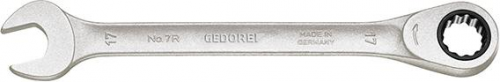 Klucz płasko-oczkowy z grzechotką, 17mm, GEDORE