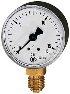 Manometr 50 mm, 0-10 barow G1/4&quot; RIEGLER