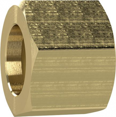 Nakretka zlaczkowa z mosiadzu, 6-kat.1/4&quot; do Ø tulejki weza 4/6mm RIEGLER