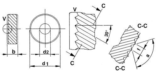 Rolka do radełkowania DIN403 PM BR30 20x8x6mm z fazą, podziałka 1,0mm QUICK