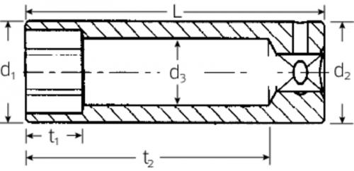Nasadka 1/4&quot; 8mm, 6-kątna, długa STAHLWILLE
