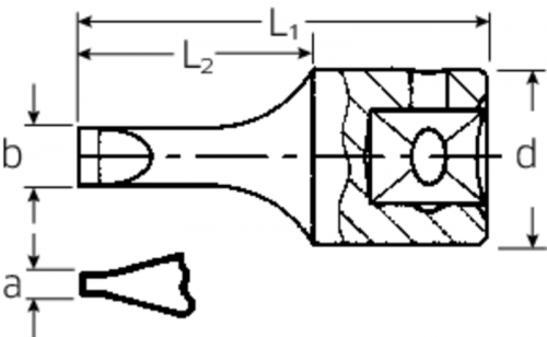 Nasadka 1/4&quot; wkrętakowa płaska 1,2x8mm,krótka STAHLWILLE