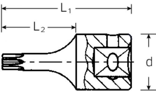 Nasadka 1/4&quot; wkrętakowa T15 TORX (zewn.) krótka STAHLWILLE