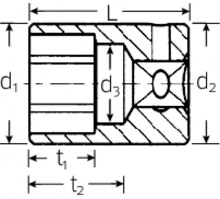 Nasadka 1/4&quot; rozmiar 3/16&quot;, 12-kątna, krótka STAHLWILLE