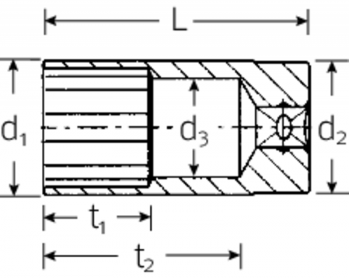 Nasadka 3/8&quot; rozmiar 1/2&quot;, 12-kątna, długa STAHLWILLE