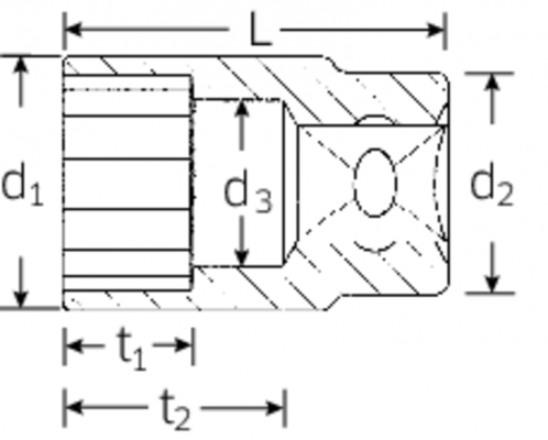 Nasadka 1/2&quot; 26mm,12-kątna, krótka STAHLWILLE