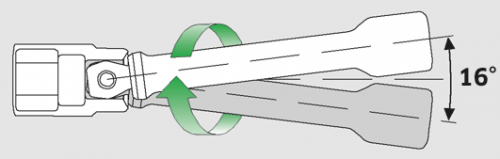 Przedłużka kątowa 3/8&quot;, 76 mm z przegubem wobble-drive STAHLWILLE