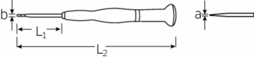 Wkrętak płaski  0,3x1,5x40mm dla elektroników STAHLWILLE
