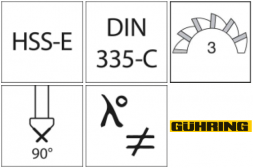 Pogłębiacz stożkowy HSCO TiAlN 90° 19,0mm GÜHRING