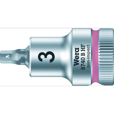 Wkrętakowa końcówka wym. 3/8&quot;3,0x 35mm do śrub z gniazdem 6-k. z funkcją przytrzym.Wera