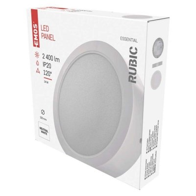 Panel LED natynkowy RUBIC 2w1, okrągły, biały, 24W, naturalna biel