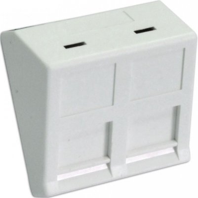 Adapter 2-modułowy kątowy 45x45mm dla 2xRJ45 lub 2xRJ12