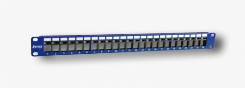 Panel 19&quot; 24xRJ45 UTP (1U) do gniazd beznarzędziowych, nieekranowany, nieuzbrojony, niebieski