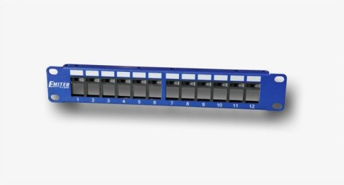 Panel 10” 12-portowy pusty dla RJ45 i RJ12 do gniazd beznarzędziowych