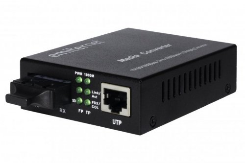 Konwerter światłowodowy Ethernet 10/100/1000 Mbps RJ45/2xSC SM 9/125  20km