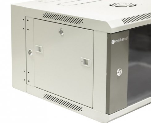 Szafa wisząca dzielona 19" 6U, drzwi blacha/szkło, 600×550×370mm szer./gł./wys. (w zestawie: półka stała oraz komplet śrub 