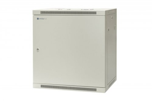 Szafa wisząca niedzielona 19&#039;&#039; 12U, drzwi całe z blachy, 600×450×635mm szer./gł./wys. (w zestawie: półka stała oraz ko