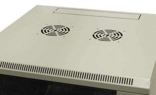 Szafa wisząca niedzielona 19&#039;&#039; 6U, niezmontowana, drzwi blacha/ szkło, 600x600x370mm szer./gł./wys. (w zestawie: półka