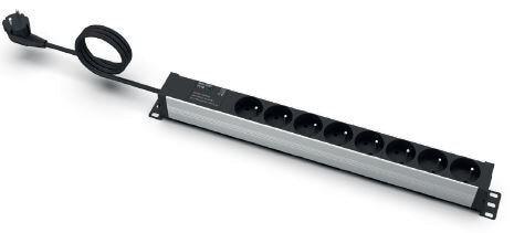 Listwa zasilająca EmiterNet 19&quot; 8-gn.z bolcem,zabezpieczenie przeciwprzepięciowe, kabel 3mb wtyk uni-schuko