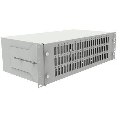 Przełącznica wysuwana 19&quot; 3U 72xSC duplex (SC Duplex / LC Quad), szara, w zestawie dławiki