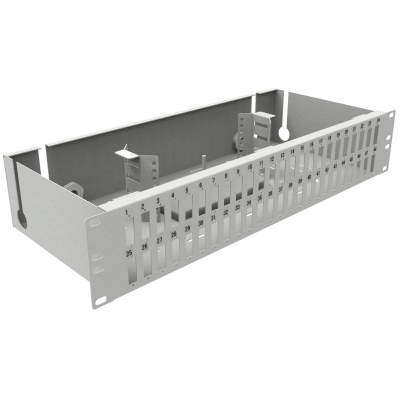 Przełącznica wysuwana 19&quot; 3U 72xSC simplex (SC Simplex / E2000 / MTRJ / LC Duplex), szara, w zestawie dławiki