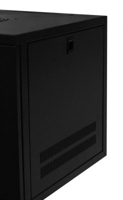 Szafa wisząca  lekka niedzielona 19&#039;&#039; 9U, drzwi blacha/szkło,  550×450×455mm szer./gł./wys. (w zestawie: półka stała o