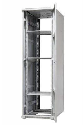 Szafa ramowa stojąca EmiterNet Top, 42U, drzwi przód blacha/szkło, 600x1000x1980mm (szer./gł./wys.) (w zestawie: panel 4 wentyla