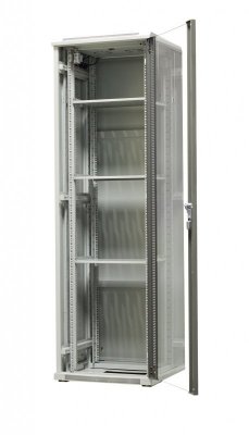 Szafa ramowa stojąca EmiterNet Top, 42U, drzwi przód blacha/szkło, 600x600x1980mm (szer./gł./wys.) (w zestawie: panel 2 wentylat