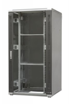 Szafa ramowa stojąca EmiterNet Top, 32U, drzwi przód blacha/szkło, 800x800x1540mm (szer./gł./wys.) (w zestawie: panel 4 wentylat