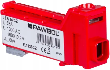 Listwa zaciskowa bezgwintowa LZB 14/CZ /8 E.4136CZ Pawbol