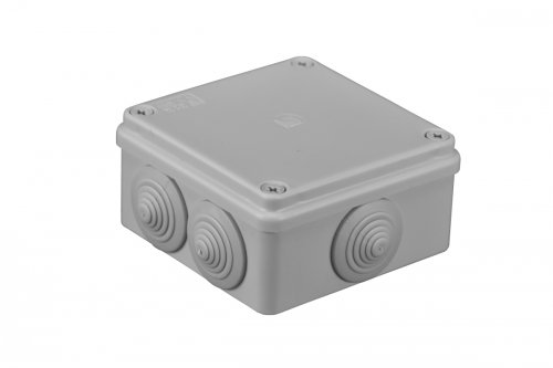 Puszka instalacyjna 100x100x50 hermetyczna bezhalogenowa szara z dławikami S-BOX 106 Pawbol