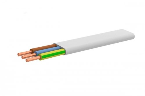 Przewód kabel instalacyjny zasilający do klimatyzacji YDYP żo 3x1,5 płaski biały Elektrokabel | 1m