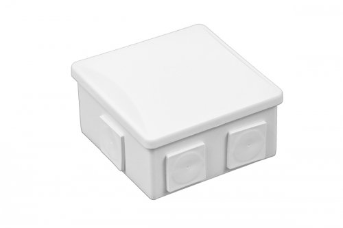 Puszka instalacyjna 80x80x40 hermetyczna kwadratowa biała z dławikami S-BOX 036B Pawbol