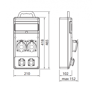 Rozdzielnica budowlana, erbetka 1x32/5, 1x16/5, 3x250V R-BOX SLIMBR B.SLIM-10S-7BR Pawbol