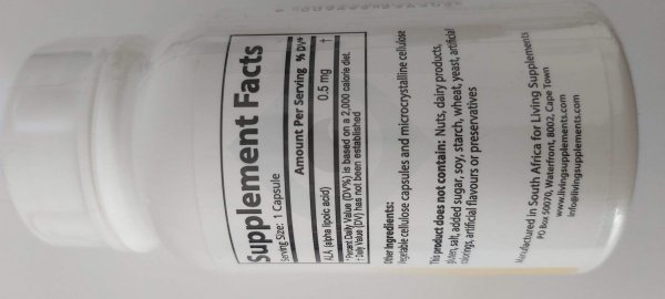 Kwas alfa liponowy ALA 0.5 mg - 90 kapsułek Alpha Lipoic Acid