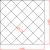 Lustro Glamour 1400mm x 1400mm faza 12mm