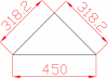 Płytka fazowana lustro srebrne trójkąt 318,2mm x 318,2mm (przekątna 450mm)