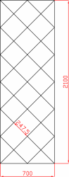 Lustro Glamour 700mm x 2100mm faza 12mm